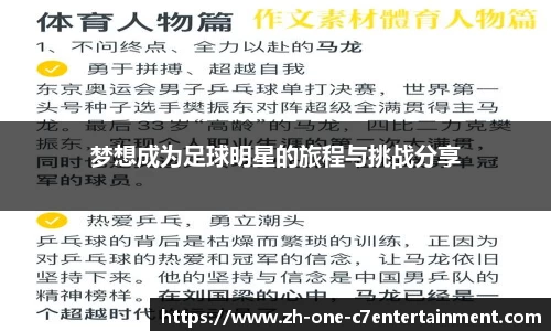 梦想成为足球明星的旅程与挑战分享